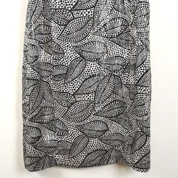 Tory Burch Metallic Leaf Print Silk Sheath Dress Size 8 - Picture 7 of 11